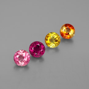 1.58 ct Multicolor Tourmaline Gemstone, Tourmaline Gem in Round Facet Shape for Sale.