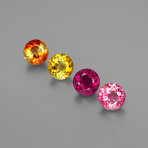 1.58 ct Multicolor Tourmaline Stone, Natural Tourmaline in Round Facet Shape for Sale