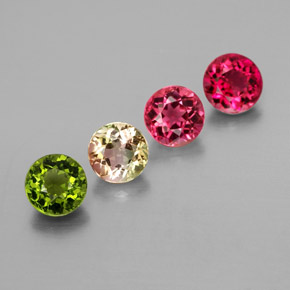 1.82 ct Multicolor Tourmaline Stone, Natural Tourmaline in Round Facet Shape for Sale