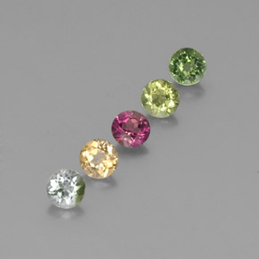 1.48 ct Multicolor Tourmaline Stone, Natural Tourmaline in Round Facet Shape for Sale