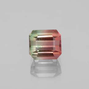 1.50 ct Bi-color Tourmaline Gemstone, Tourmaline Gem in Octagon Facet Shape for Sale.