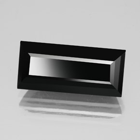 5.06 ct Black Tourmaline Stone, Natural Tourmaline in Baguette Facet Shape for Sale