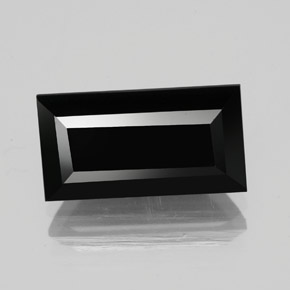 4.12 ct Black Tourmaline Gemstone, Tourmaline Gem in Baguette Facet Shape for Sale.