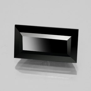 4.12 ct Black Tourmaline Stone, Natural Tourmaline in Baguette Facet Shape for Sale