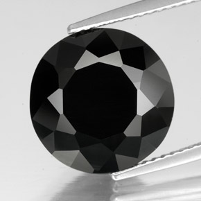 7.35 ct Black Tourmaline Gemstone, Tourmaline Gem in Round Facet Shape for Sale.