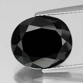 6.33 ct Black Tourmaline Gemstone, Tourmaline Gem in Oval Facet Shape for Sale.