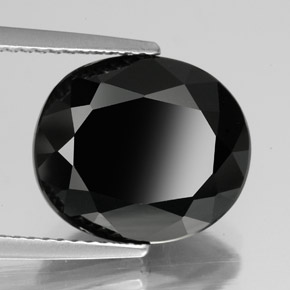 6.33 ct Black Tourmaline Stone, Natural Tourmaline in Oval Facet Shape for Sale