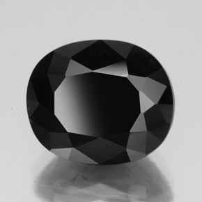 6.92 ct Black Tourmaline Stone, Natural Tourmaline in Oval Facet Shape for Sale