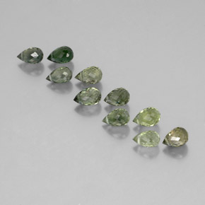 Sage Green Tourmaline Gem - 0.6ct Briolette with Hole (ID: 351995)