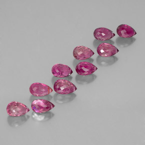 11.39 ct Pink Tourmaline Stone, Natural Tourmaline in Briolette with Hole Shape for Sale