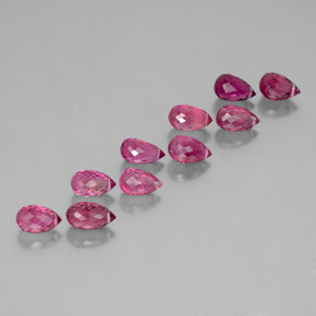 9.58 ct Pink Tourmaline Stone, Natural Tourmaline in Briolette with Hole Shape for Sale
