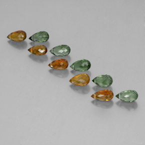 7.50 ct Multicolor Tourmaline Gemstone, Tourmaline Gem in Briolette with Hole Shape for Sale.
