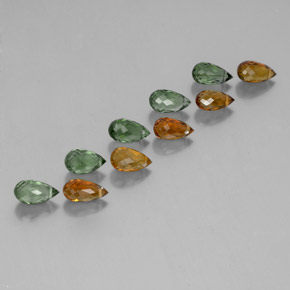 7.50 ct Multicolor Tourmaline Stone, Natural Tourmaline in Briolette with Hole Shape for Sale