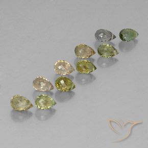 5.68 ctw Multicolor Tourmaline Stones, Natural Tourmaline in Briolette with Hole Shape for Sale