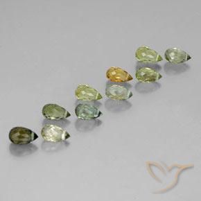 6.13 ctw Multicolor Tourmaline Stones, Natural Tourmaline in Briolette with Hole Shape for Sale