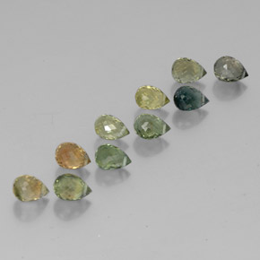 4.54 ctw Multicolor Tourmaline Stones, Natural Tourmaline in Briolette with Hole Shape for Sale