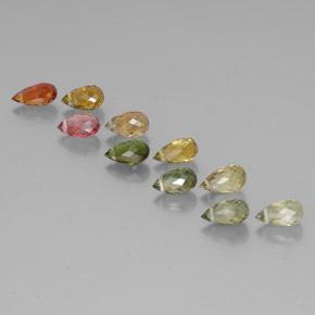 Multicolor Tourmaline Gem - 0.6ct Briolette with Hole (ID: 352910)