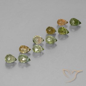 4.37 ctw Multicolor Tourmaline Stones, Natural Tourmaline in Briolette with Hole Shape for Sale