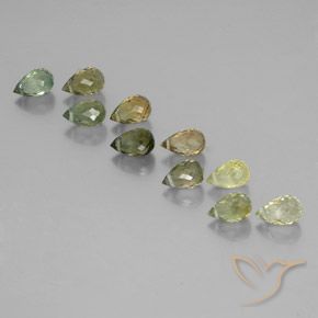 Lot de 10pcs Tourmaline s Briolette de 6,3x4 mm - Poids total de 6,97 ct / poids moyen de 0,7 ct chacune, couleur : Multicolore, dureté de Mohs 7 à 7.5 convient aux bijoux de tous les jours, pierre de sagesse, Pierre du zodiaque Balance, Photo A