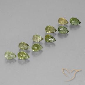4.57 ctw Green Tourmaline Stones, Natural Tourmaline in Briolette with Hole Shape for Sale