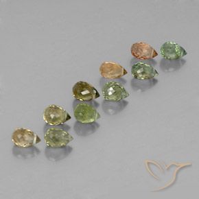 5.07 ctw Multicolor Tourmaline Stones, Natural Tourmaline in Briolette with Hole Shape for Sale