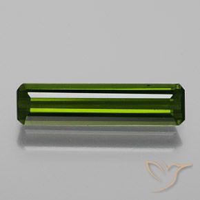 1.29ct Natural Dark Green Tourmaline, Emerald Cut, VS-SI