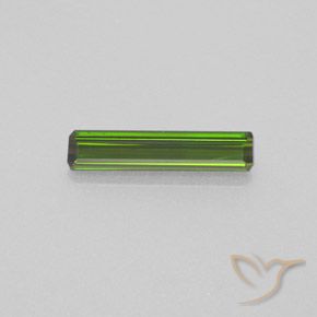 1.24ct Natural Medium Green Tourmaline, Emerald Cut, VVS