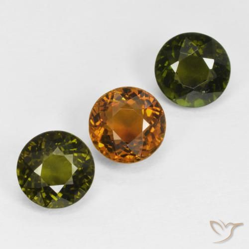 2.51 ctw Multicolor Tourmaline Stones, Natural Tourmaline in Round Facet Shape for Sale