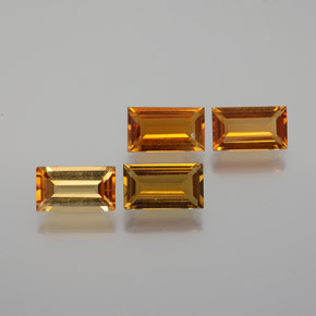 Naranja medio Turmalina Gema - 0.6ct Faceta en Estilo Baguette (ID: 378833)