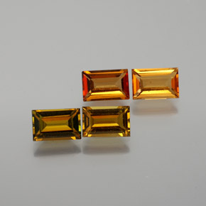 Naranja oscuro medio Turmalina Gema - 0.5ct Faceta en Estilo Baguette (ID: 378838)