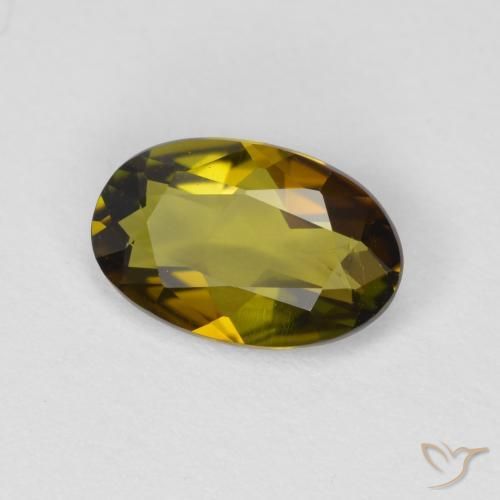 0.74 ct Golden Tourmaline Stone, Natural Tourmaline in Oval Facet Shape for Sale