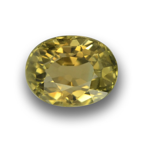 Желтовато-зеленый Турмалин Камень - 1.2ct Фасетный Овал (ID: 379688)