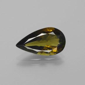 bräunlich-grün Turmalin Edelstein - 2.8ct Birnen Schliff (ID: 379987)