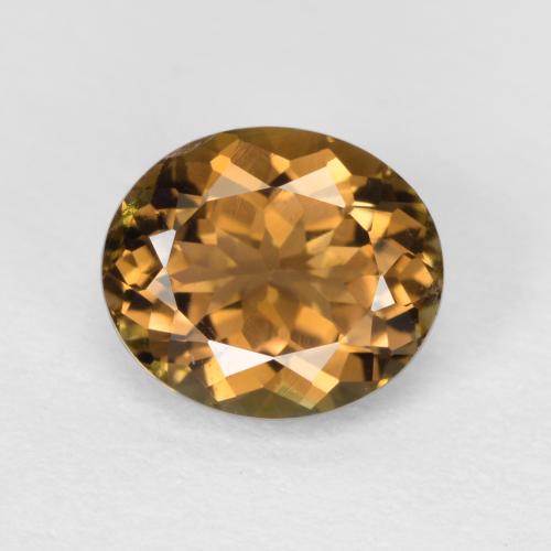Warm Brown Tourmaline Gem - 0.9ct Oval Facet (ID: 380450)