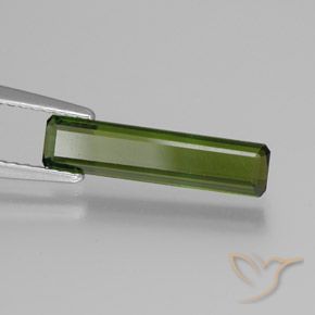 1.24 ct Green Tourmaline Stone, Natural Tourmaline in Octagon Facet Shape for Sale