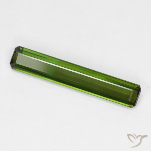 1.26ct Natural Medium Green Tourmaline, Emerald Cut, VVS