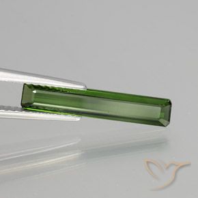1.35 ct Green Tourmaline Stone, Natural Tourmaline in Octagon Facet Shape for Sale