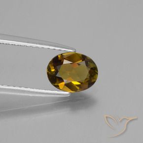 0.98 ct Golden Tourmaline Stone, Natural Tourmaline in Oval Facet Shape for Sale