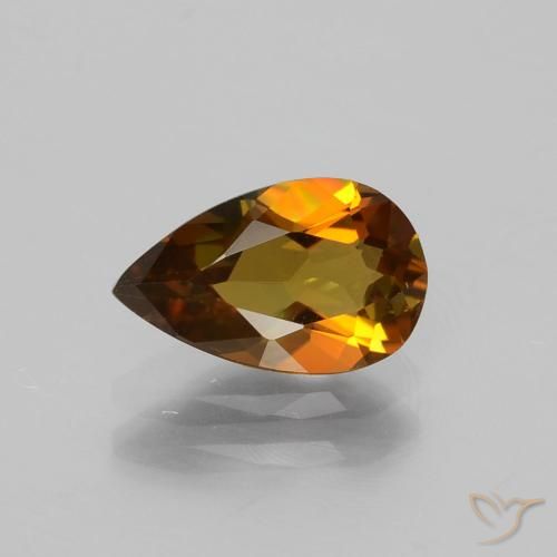 1.09 ct Brown Tourmaline Gemstone, Tourmaline Gem in Pear Facet Shape for Sale.