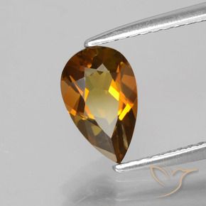 1.09 ct Brown Tourmaline Stone, Natural Tourmaline in Pear Facet Shape for Sale