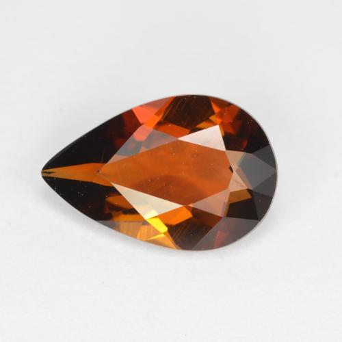 Medium-Dark Orange Tourmaline Gem - 1.4ct Pear Facet (ID: 390030)