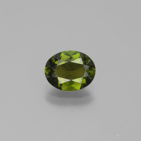 1.21 ct Green Tourmaline Gemstone, Tourmaline Gem in Oval Facet Shape for Sale.