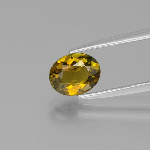 Greenish Golden Brown Tourmaline Gem - 1ct Oval Facet (ID: 390166)