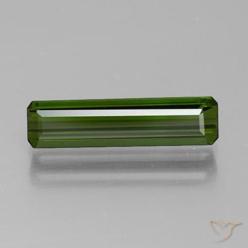 1.58ct Natural Dark Green Tourmaline, Emerald Cut, VVS
