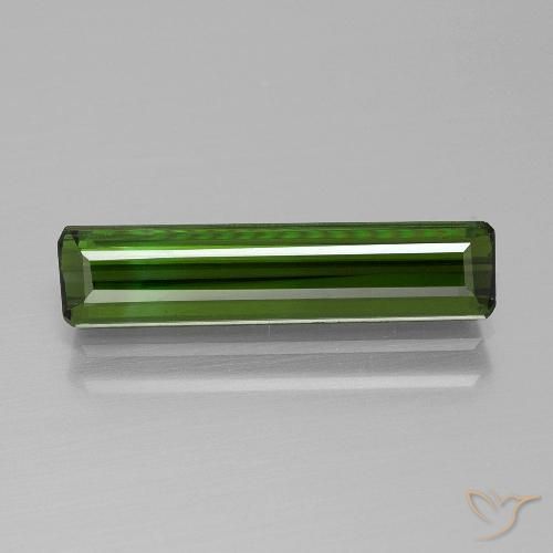 1.70ct Natural Dark Green Tourmaline, Emerald Cut, VVS