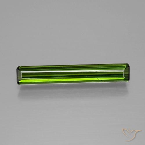 1.34ct Natural Earthy Green Tourmaline, Emerald Cut, VS