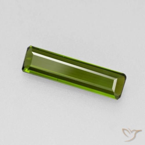 1.05ct Natural Seaweed Green Tourmaline, Emerald Cut, VVS