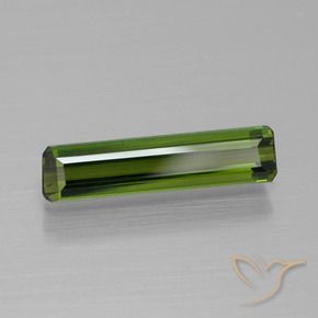 1.23 ct Green Tourmaline Stone, Natural Tourmaline in Octagon Facet Shape for Sale