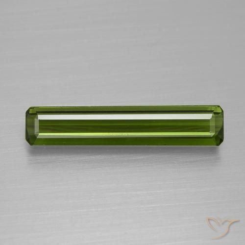 1.45ct Natural Earthy Green Tourmaline, Emerald Cut, VVS-VS