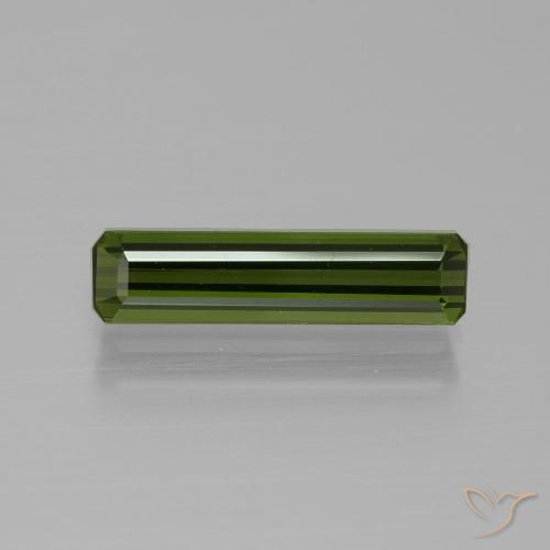 1.57ct Natural Earthy Green Tourmaline, Emerald Cut, VVS-VS